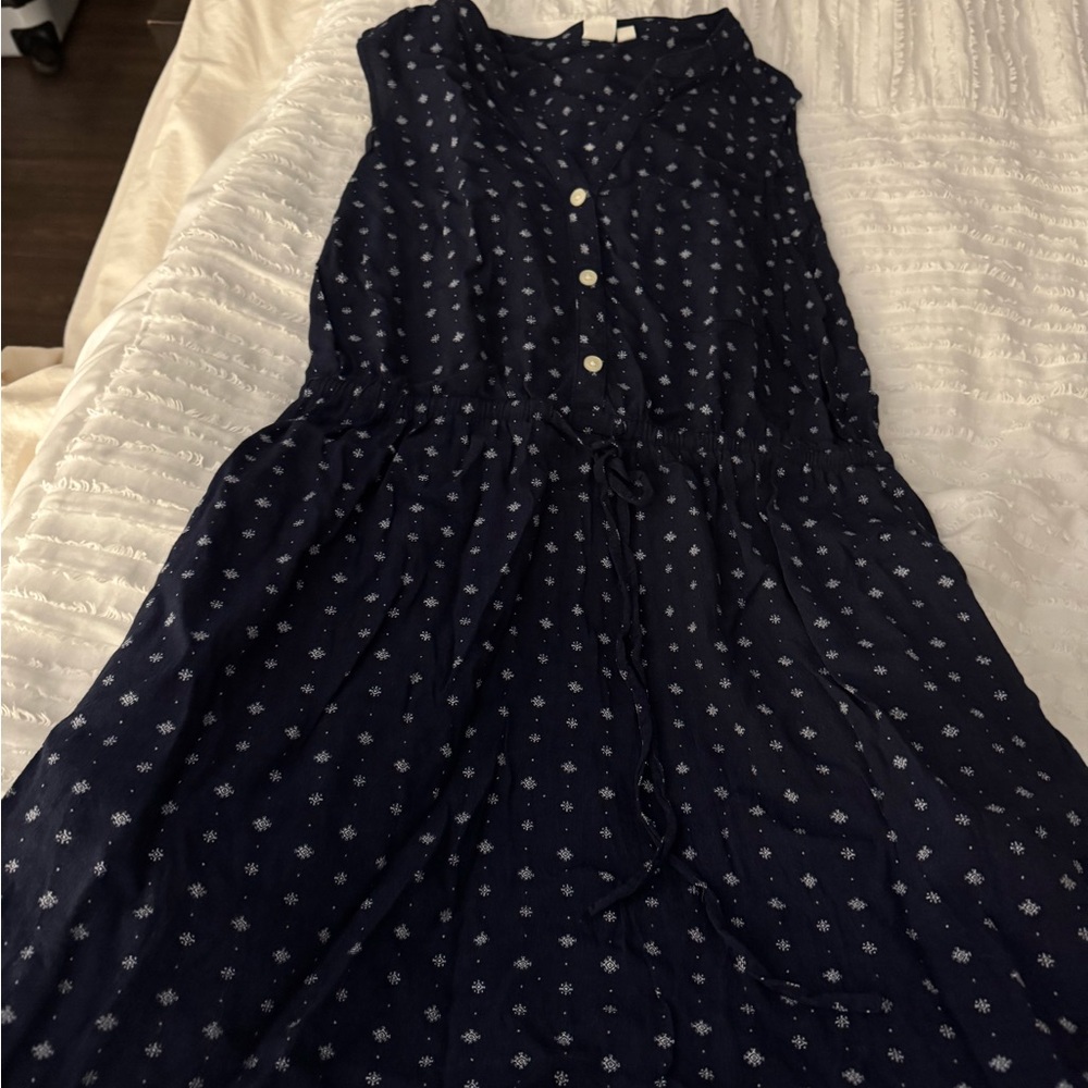 GAP Blue Sleeveless Midi Sundress
